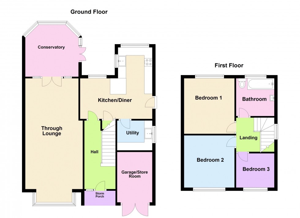 Floorplan for Cranleigh Close, Aldridge