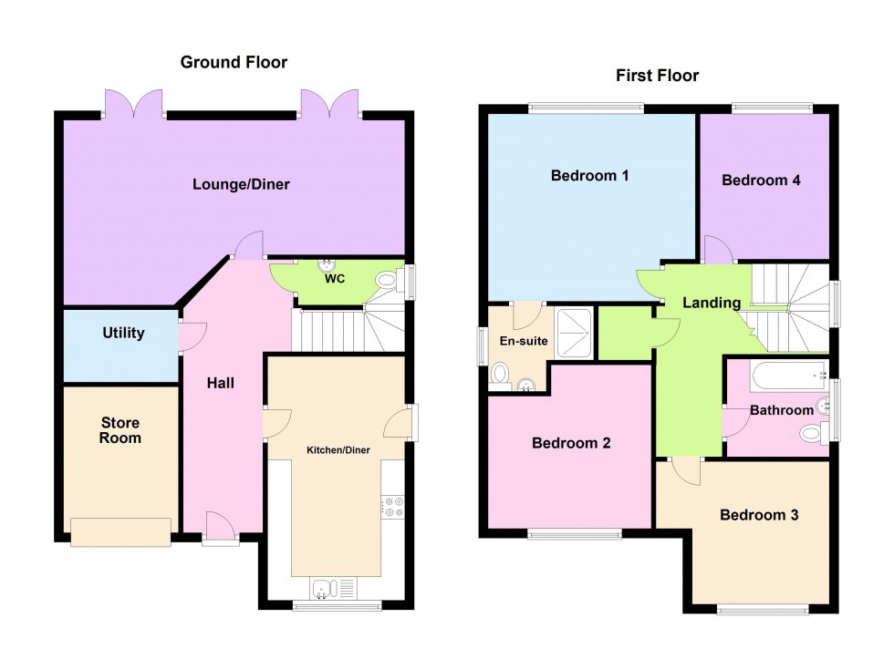 Floorplan for Bullings Heath Grove, Walsall Wood