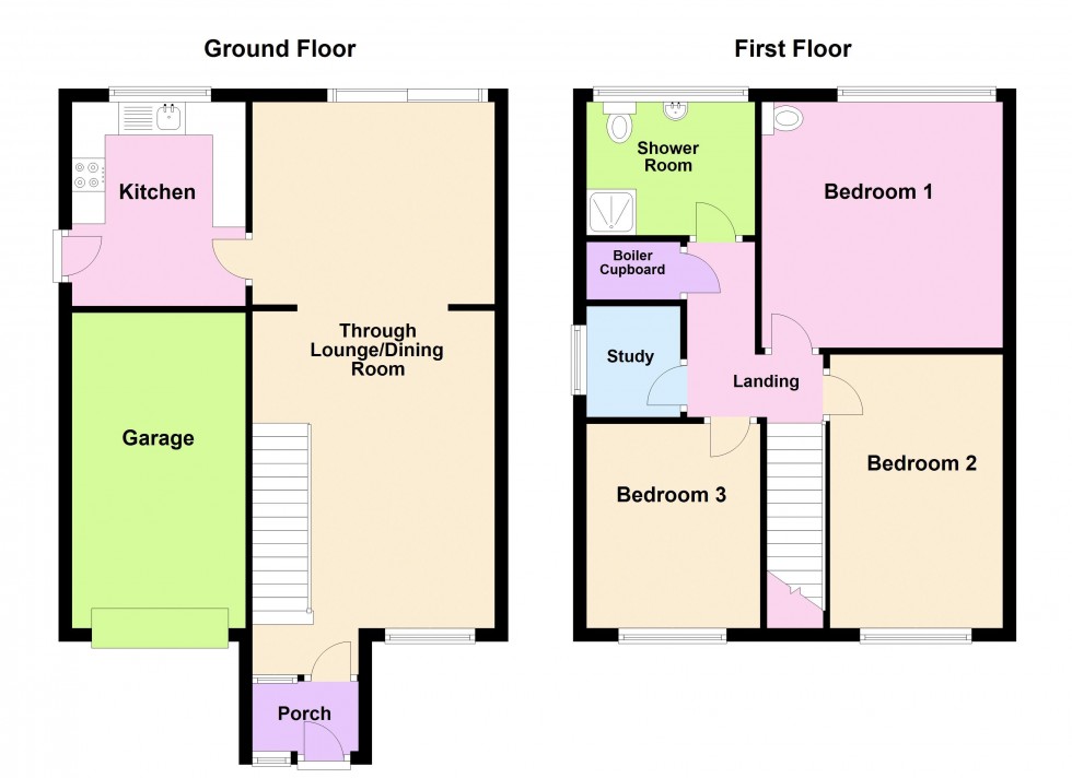 Floorplan for St. Ives Road, Walsall