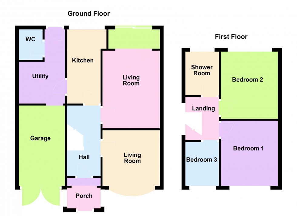 Floorplan for Delves Crescent, Walsall