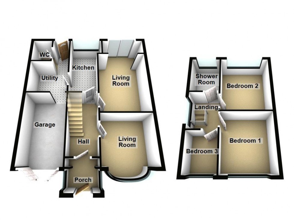 Floorplan for Delves Crescent, Walsall