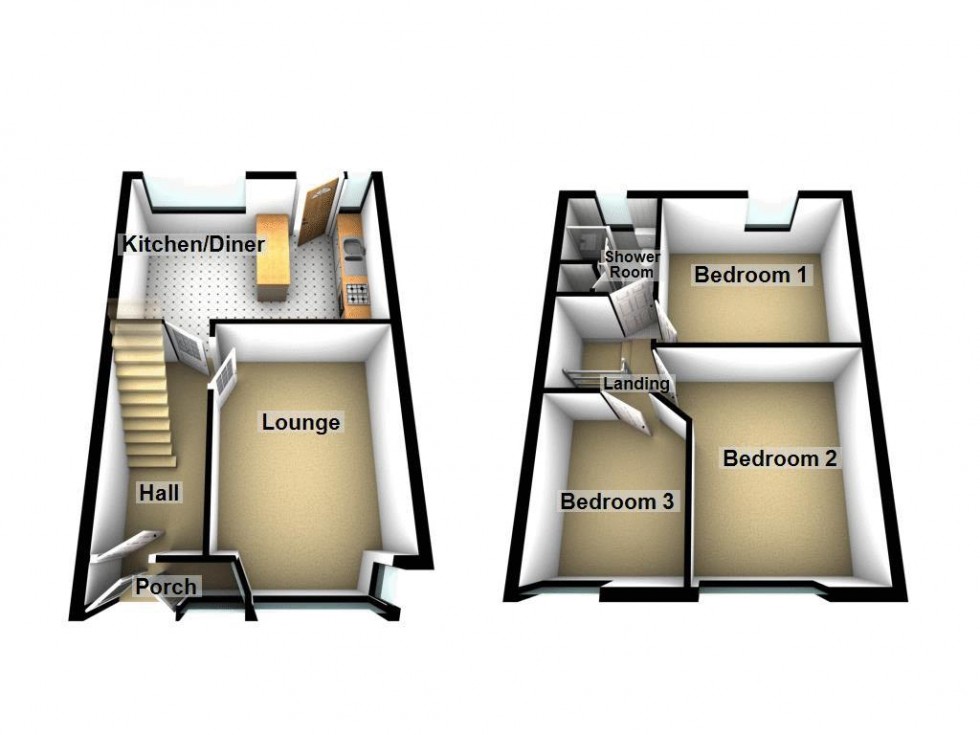 Floorplan for Greenaway Close, Great Barr, Birmingham