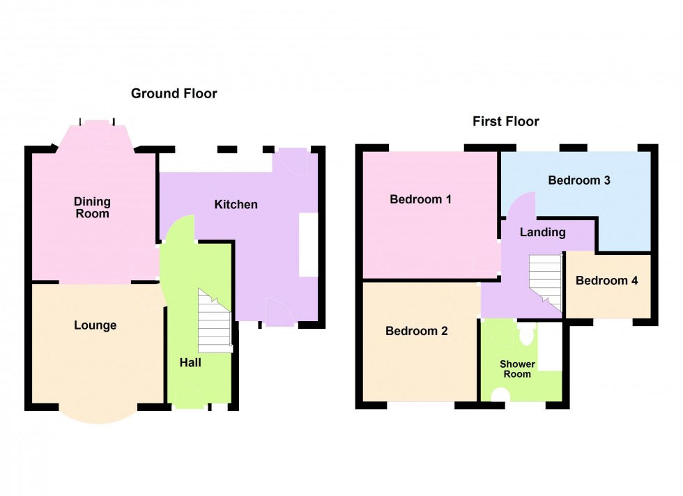 Floorplan for Delves Crescent, Walsall