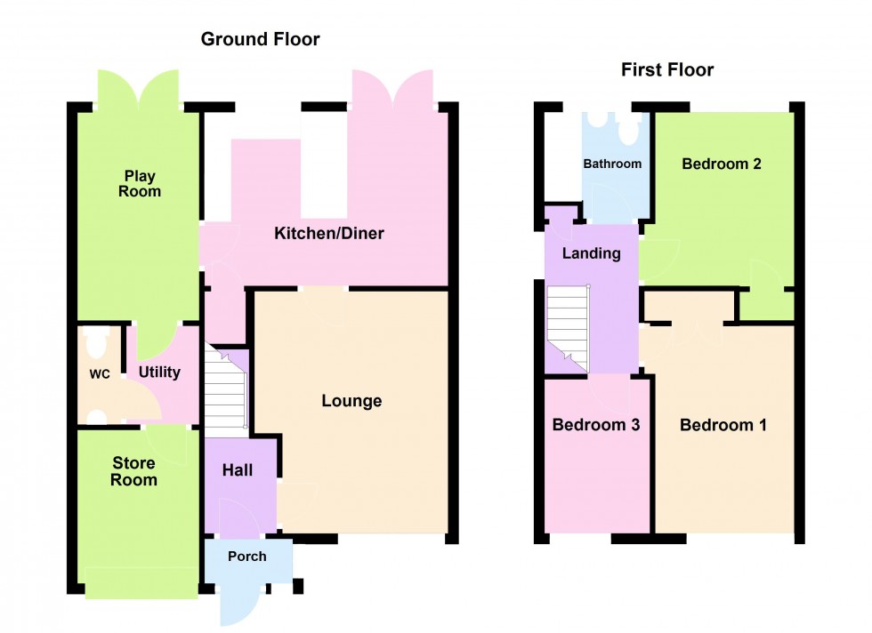 Floorplan for Honiton Way, Aldridge