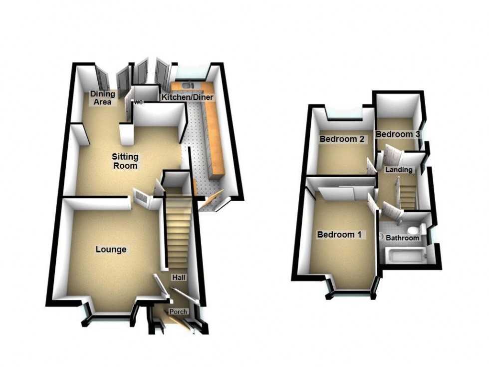 Floorplan for Shortlands Lane, Pelsall