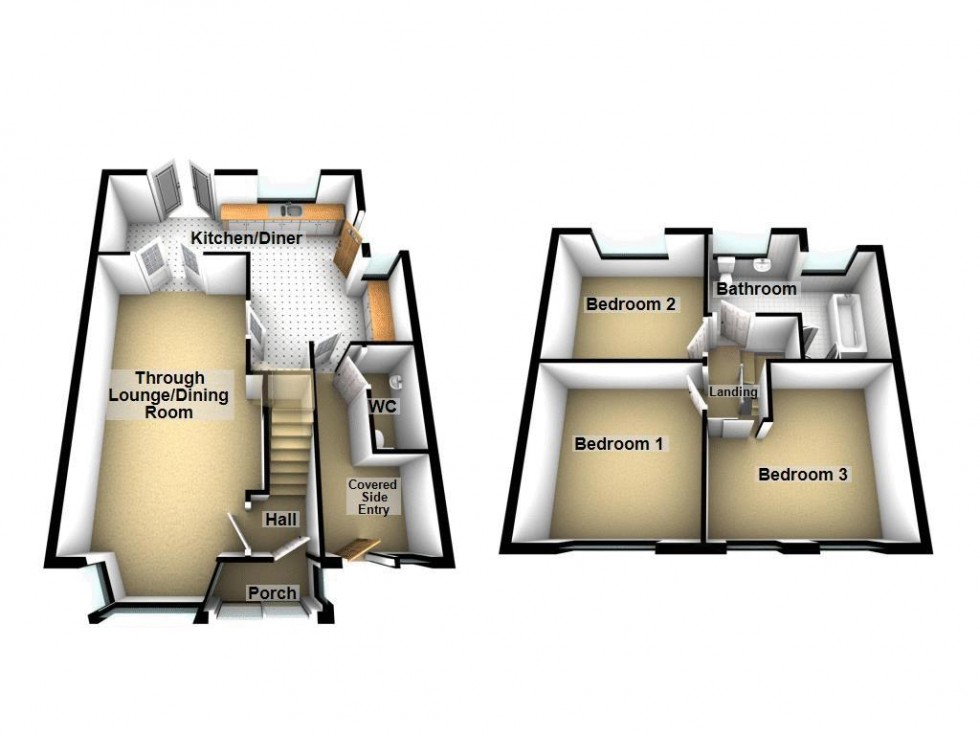 Floorplan for Delves Crescent, Walsall