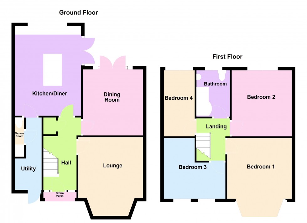 Floorplan for Princes Avenue, Walsall